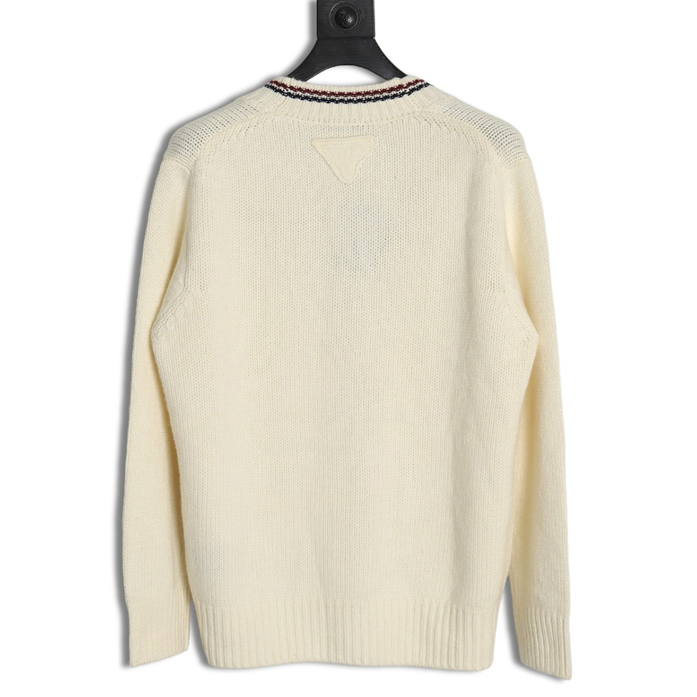 Pra*a wool striped knitted cardigan