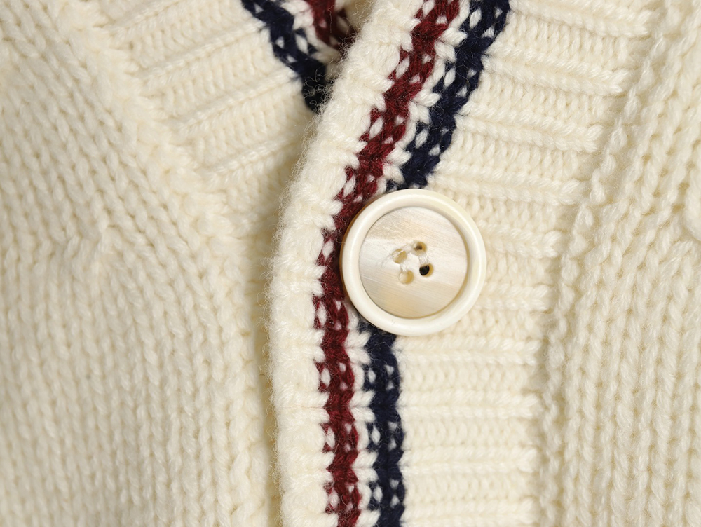 Pra*a wool striped knitted cardigan