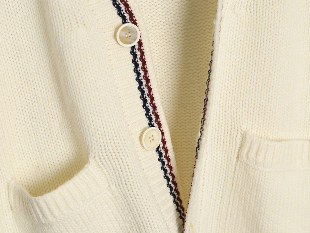 Pra*a wool striped knitted cardigan