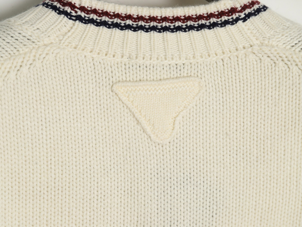 Pra*a wool striped knitted cardigan