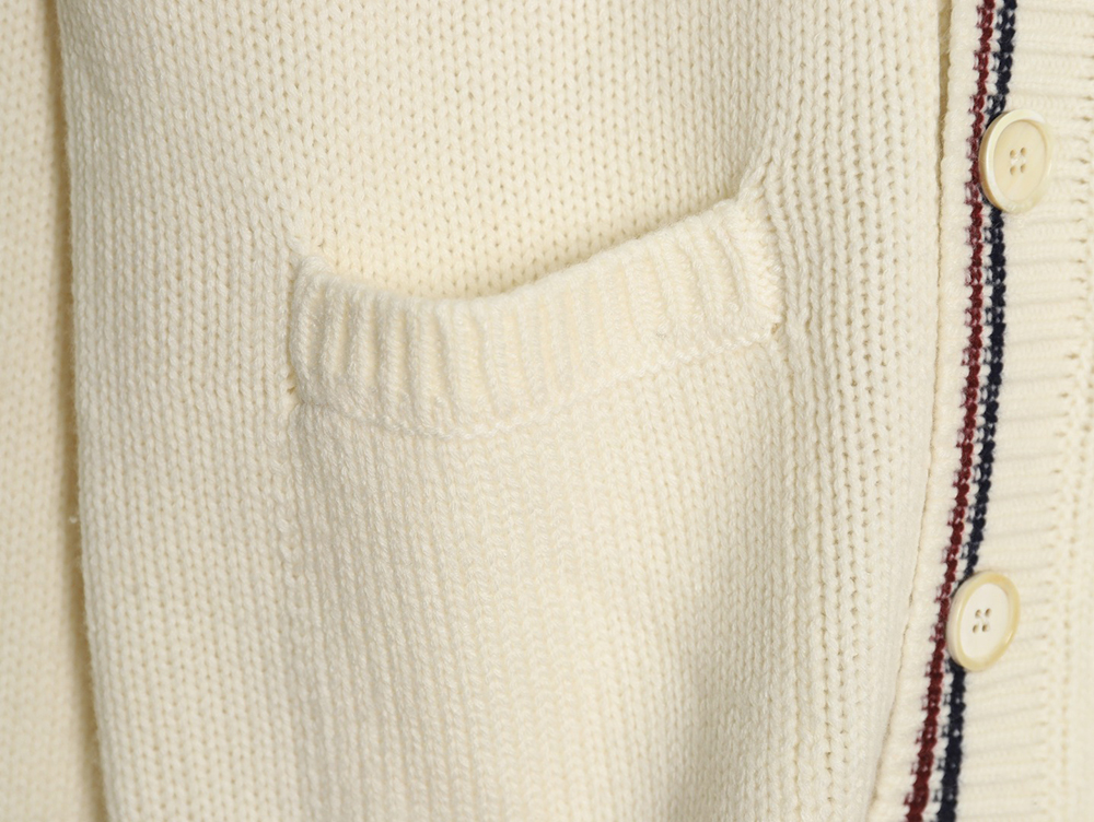 Pra*a wool striped knitted cardigan