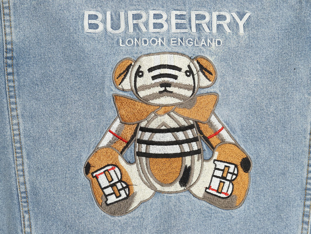 B**rry classic embroidered bear logo denim jacket