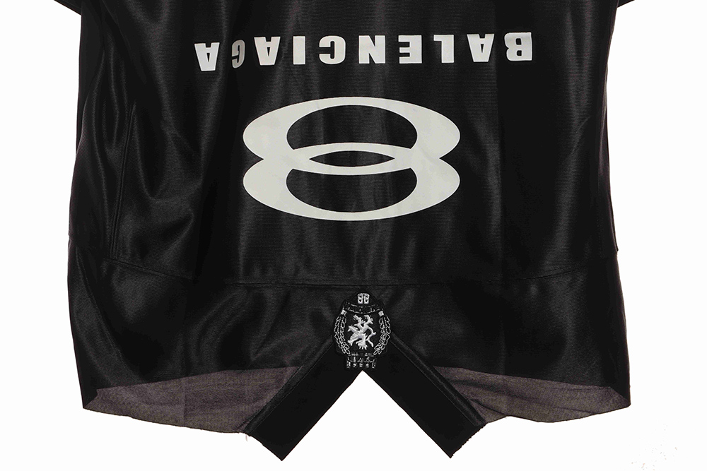 Ba*len*cia*ga patchwork embroidered jersey short sleeves black