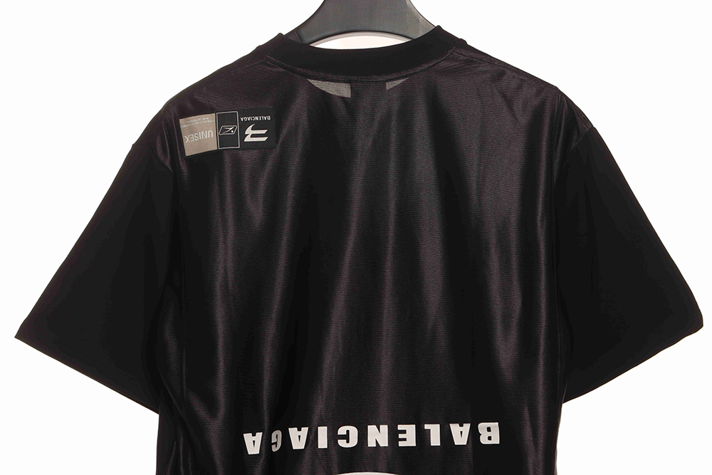 Ba*len*cia*ga patchwork embroidered jersey short sleeves black