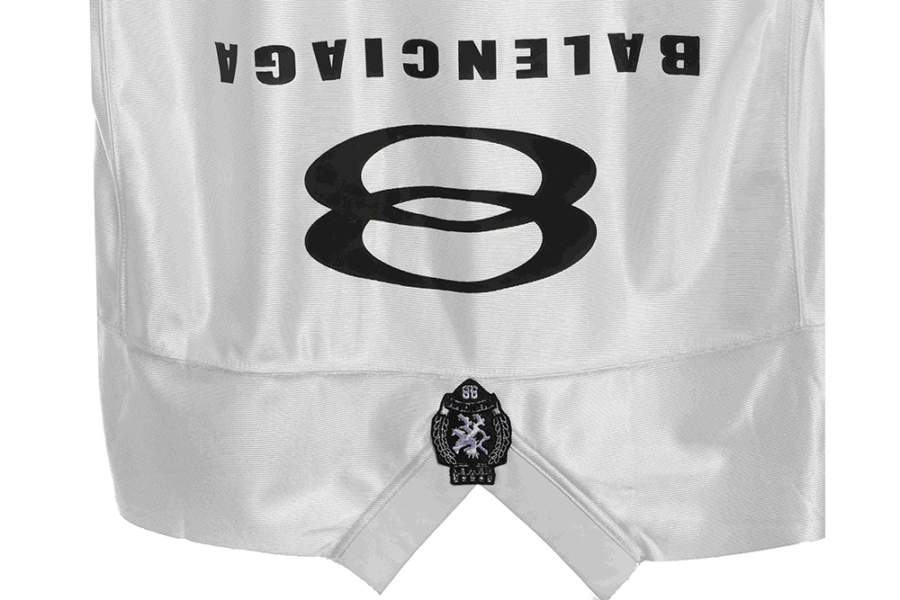 Ba*len*cia*ga patchwork embroidered jersey short sleeves white