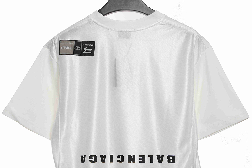 Ba*len*cia*ga patchwork embroidered jersey short sleeves white