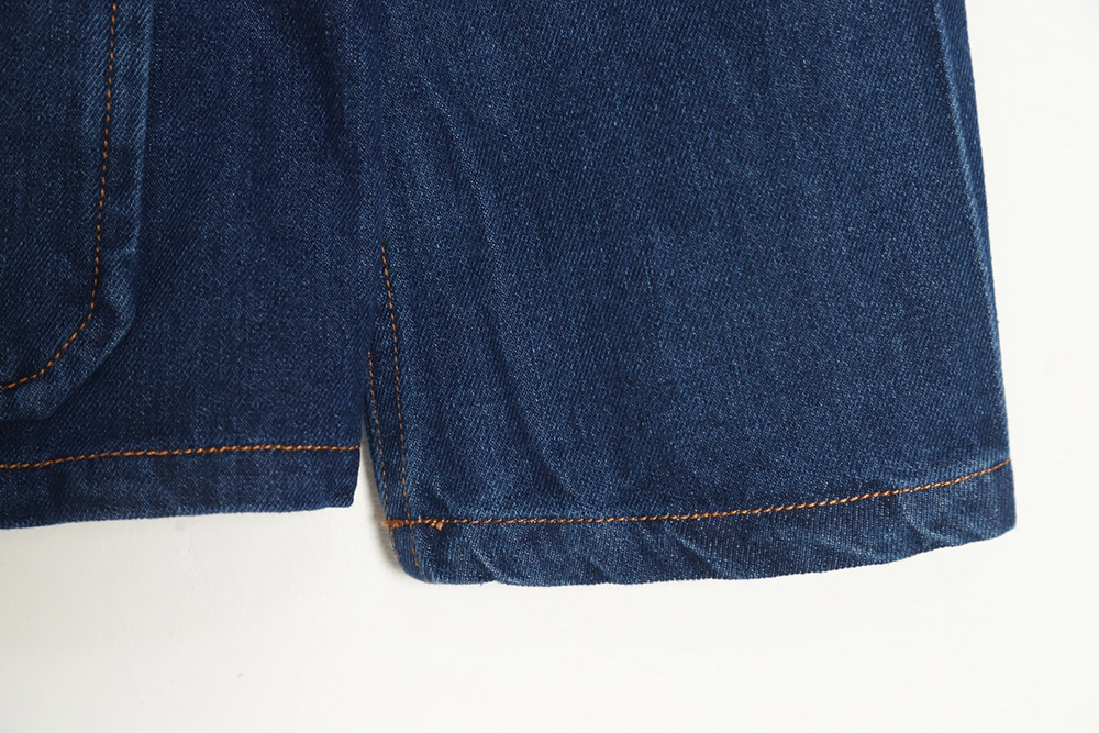 L0ew* denim jacket with leather pockets