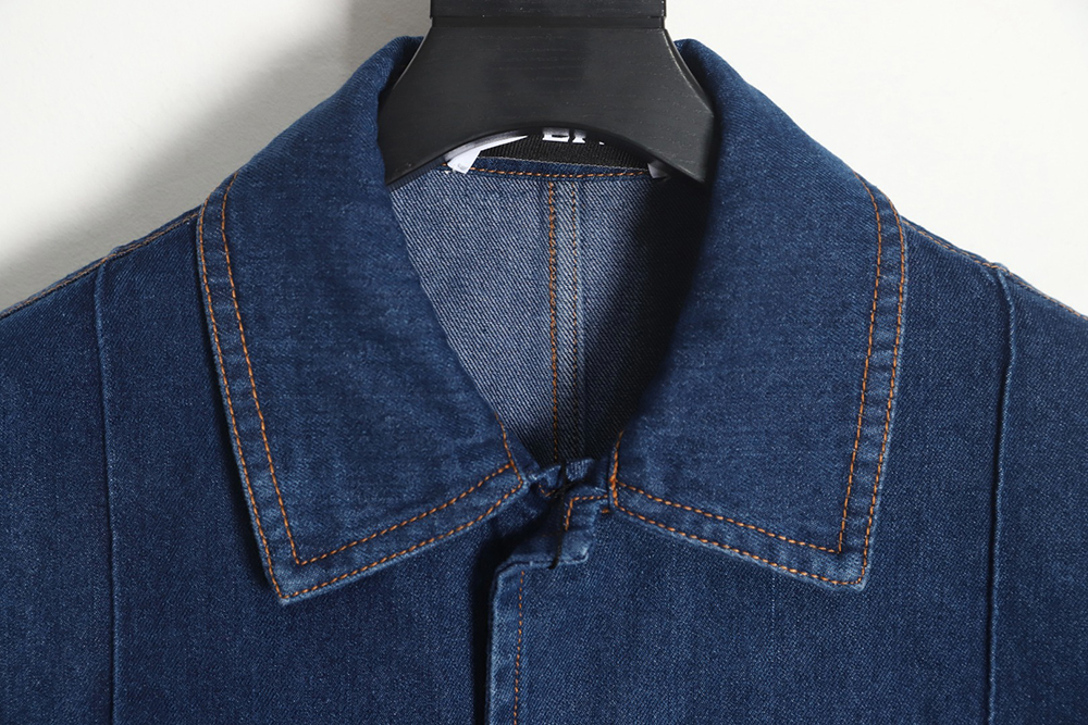 L0ew* denim jacket with leather pockets