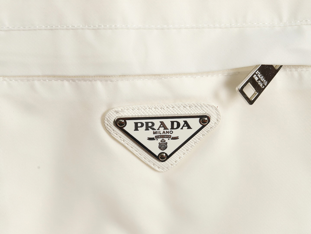 Pra*a triangle logo pocket crew neck sweatshirt