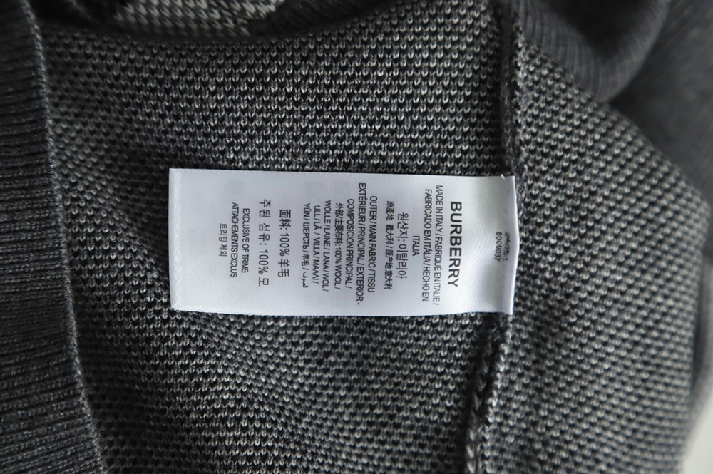 B**rry grey striped knit hoodie