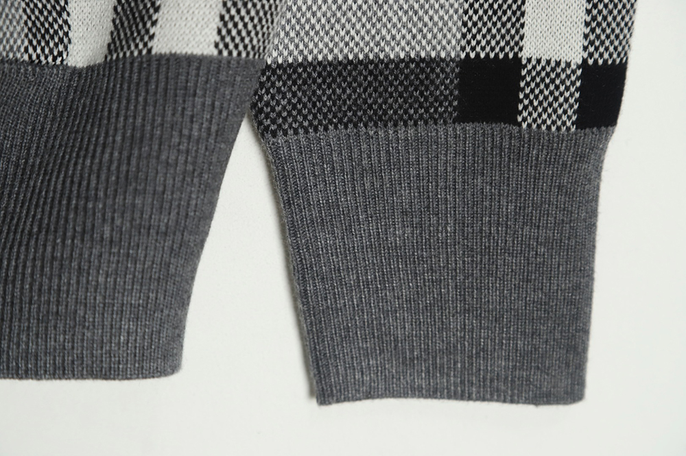 B**rry grey striped knit hoodie