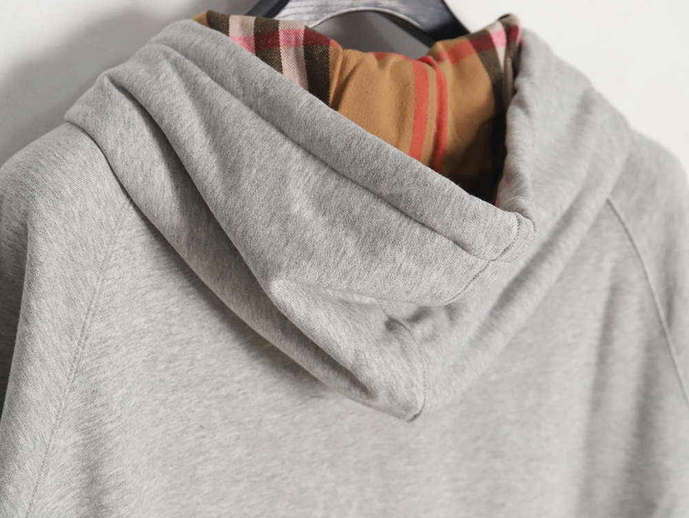 B**rry b check hooded zip-up hoodie