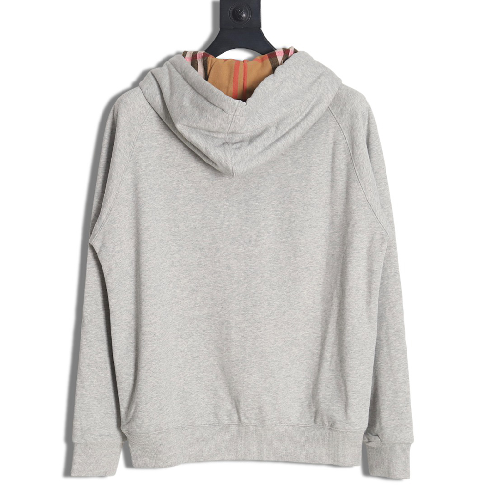 B**rry b check hooded zip-up hoodie