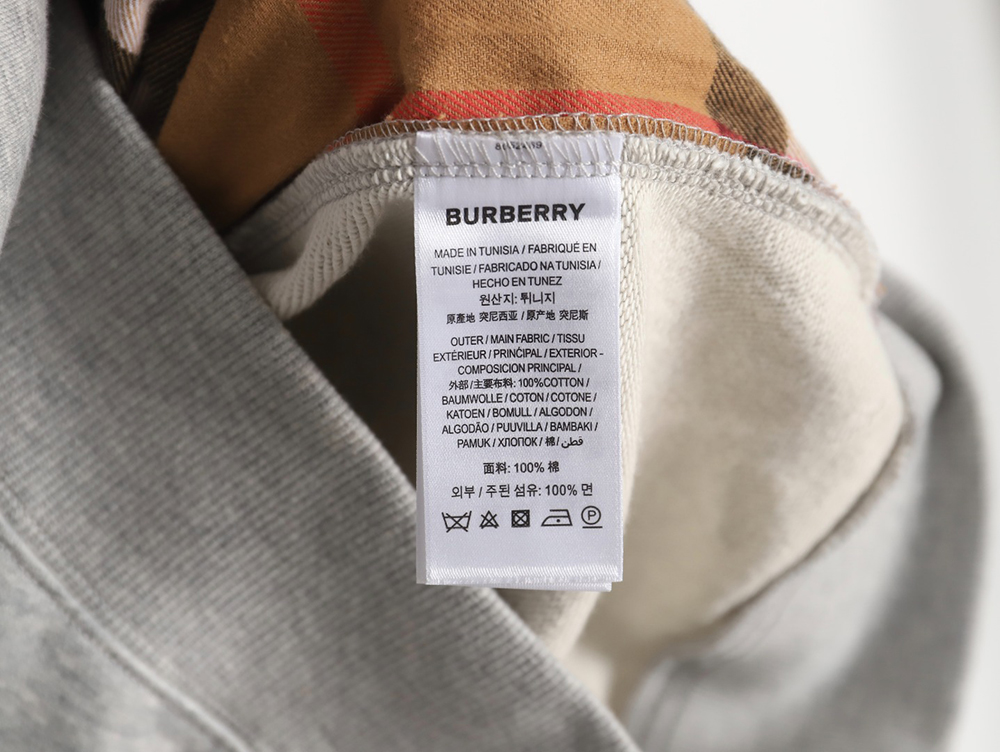 B**rry b check hooded zip-up hoodie