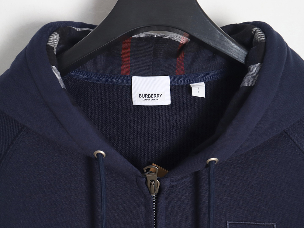 B**rry b check hooded zip-up hoodie tsk2