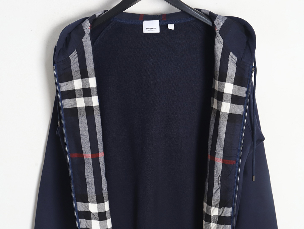 B**rry b check hooded zip-up hoodie tsk2