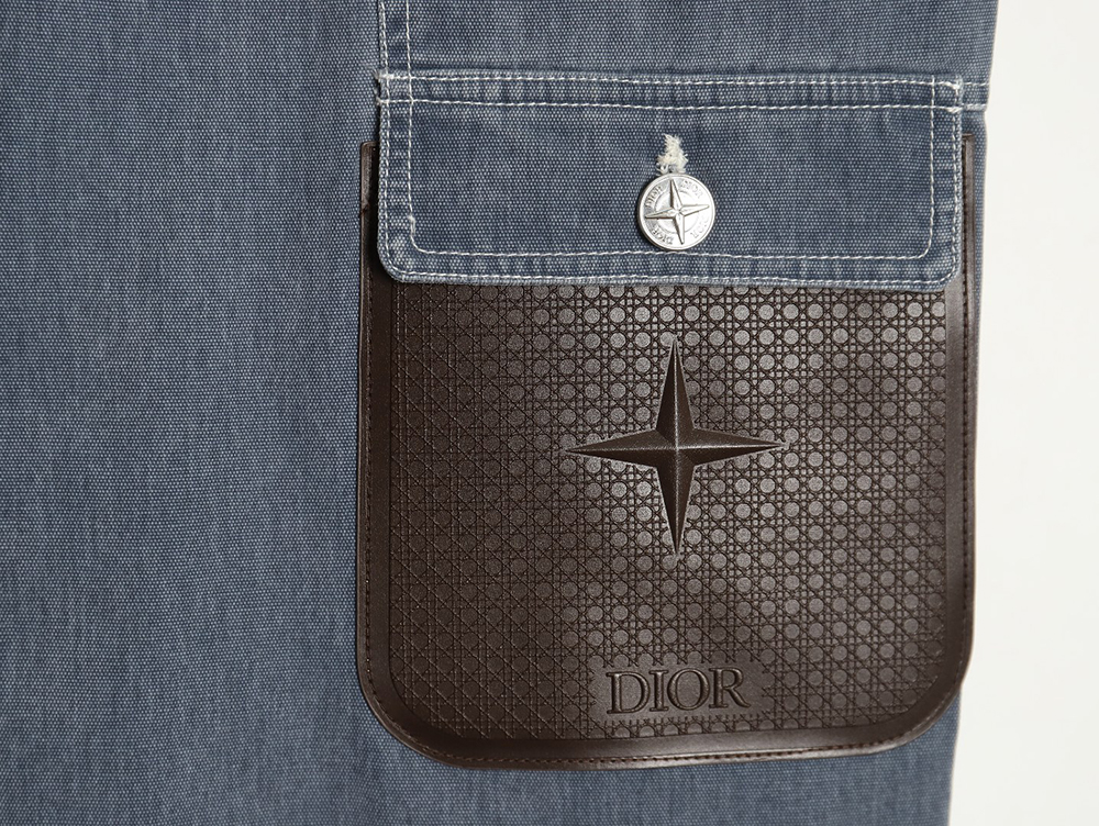 D*or x stone island co-branded pocket denim trousers