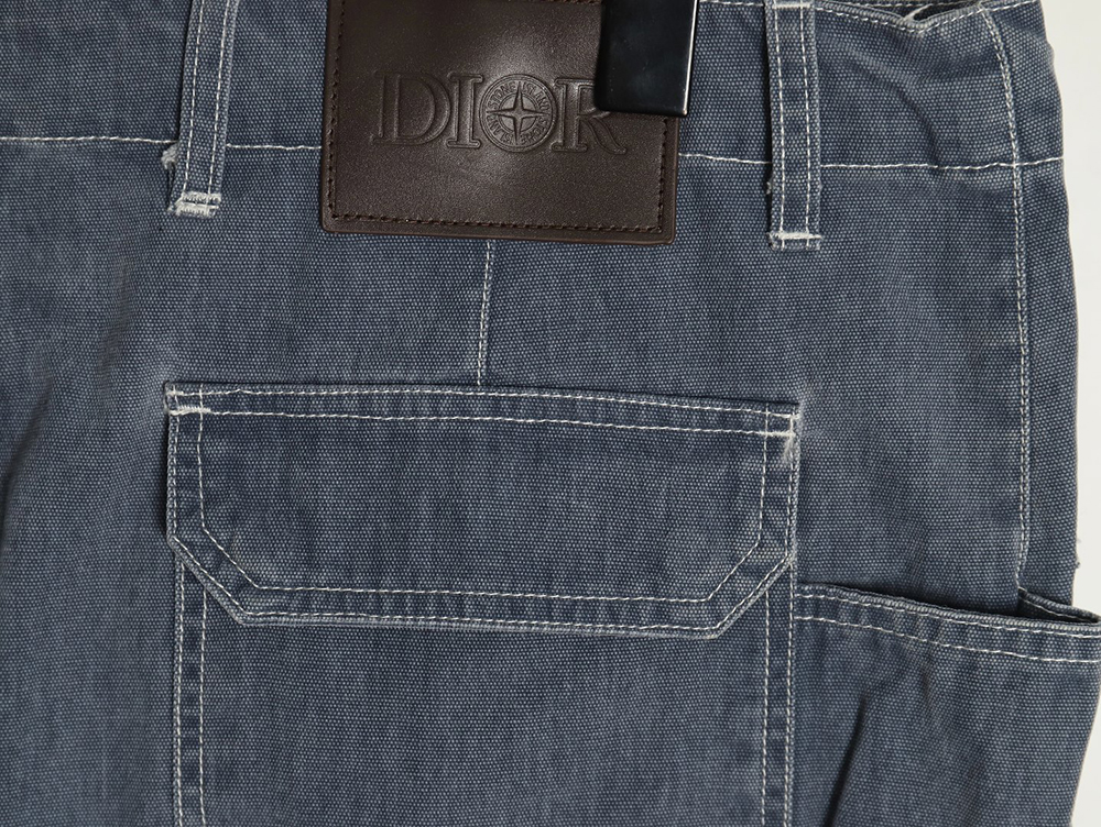 D*or x stone island co-branded pocket denim trousers