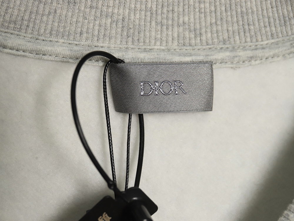 D*or silver logo embroidered crew neck plush sweatshirt tsk1