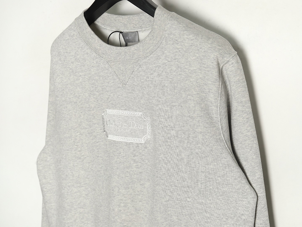 D*or silver logo embroidered crew neck plush sweatshirt tsk1