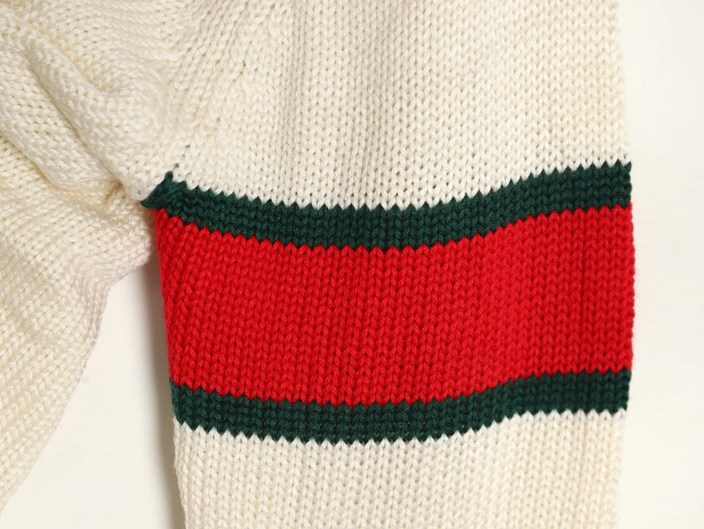 G*u*i red and green striped cardigan sweater