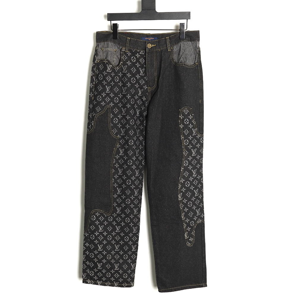 l0*is V*t0n co-branded nigo patchwork contrast denim trousers