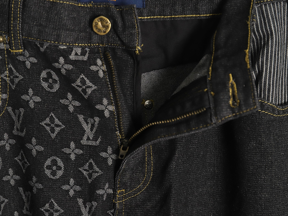 l0*is V*t0n co-branded nigo patchwork contrast denim trousers