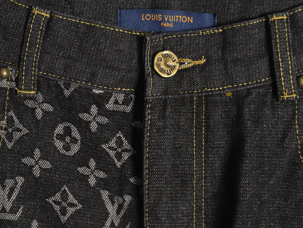 l0*is V*t0n co-branded nigo patchwork contrast denim trousers