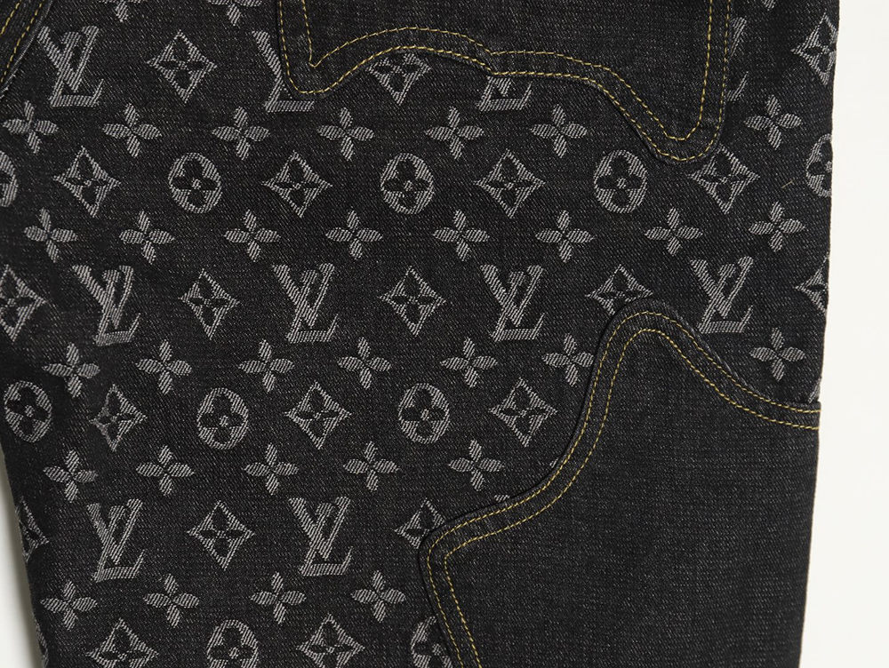 l0*is V*t0n co-branded nigo patchwork contrast denim trousers