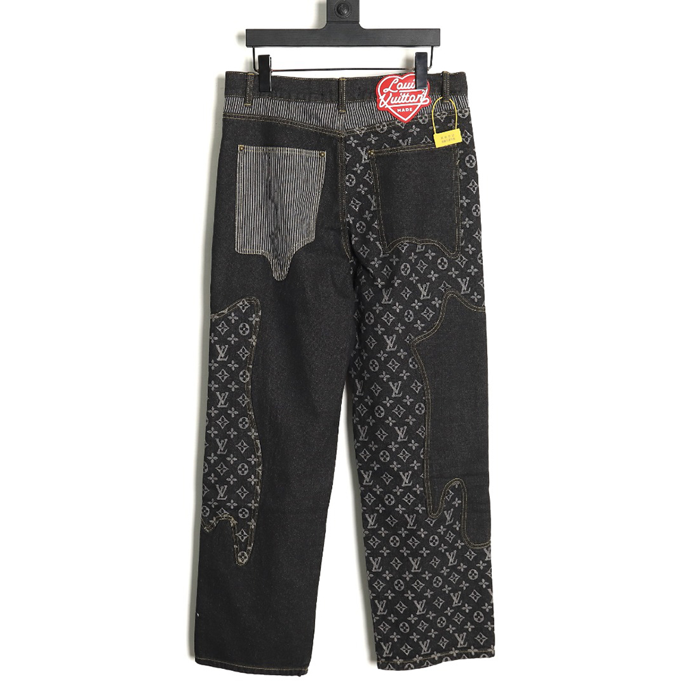 l0*is V*t0n co-branded nigo patchwork contrast denim trousers