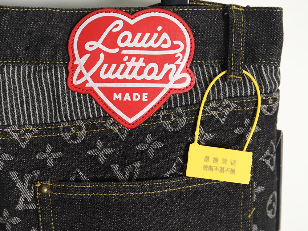 l0*is V*t0n co-branded nigo patchwork contrast denim trousers