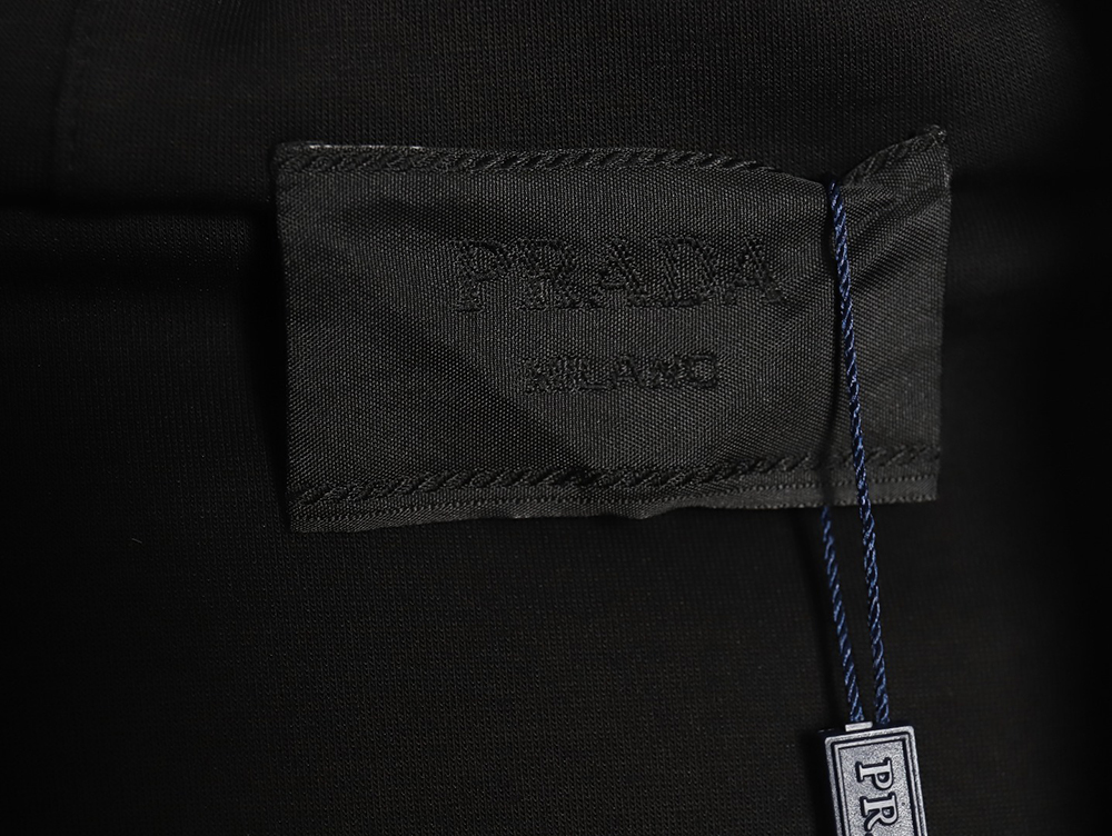 Pra*a chest embroidered logo hoodie