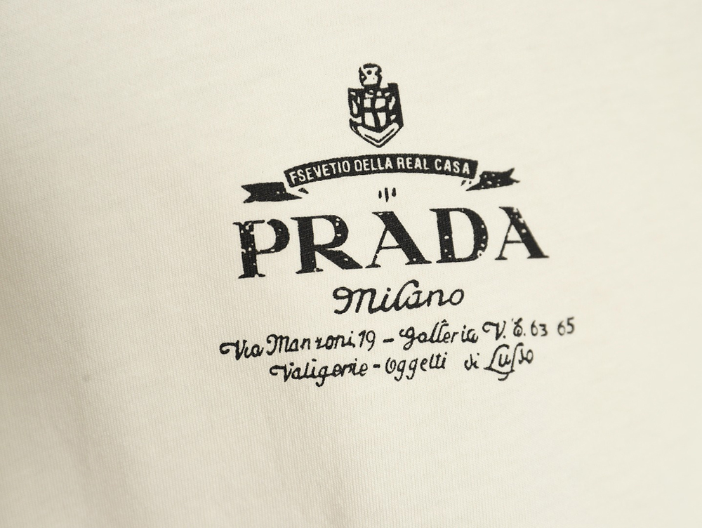 Pra*a classic logo print long sleeve t-shirt tsk1