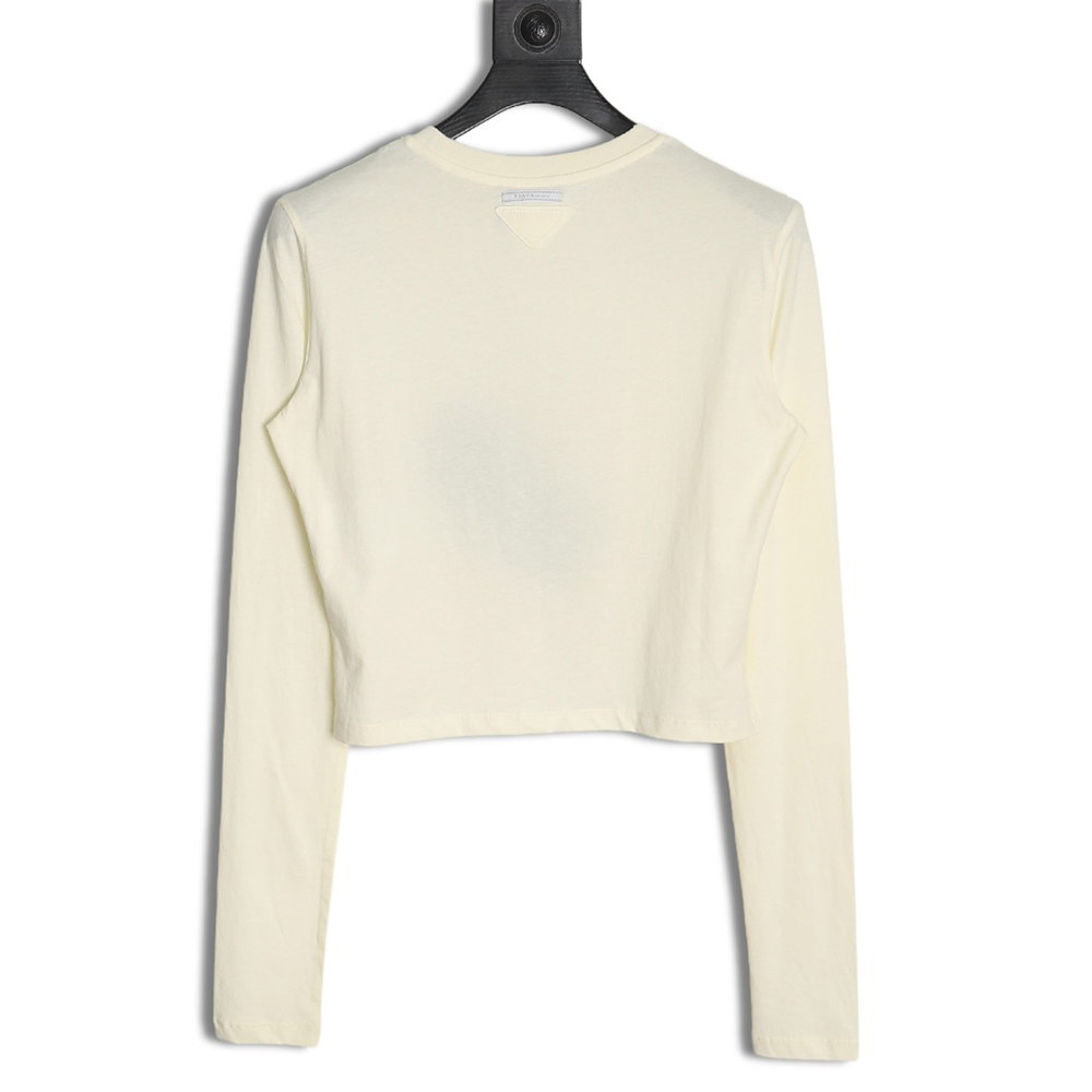 Pra*a classic logo print long sleeve t-shirt tsk1