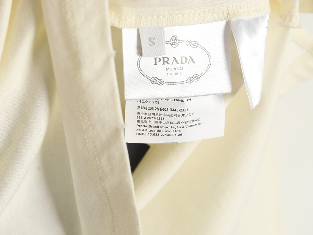 Pra*a classic logo print long sleeve t-shirt tsk1