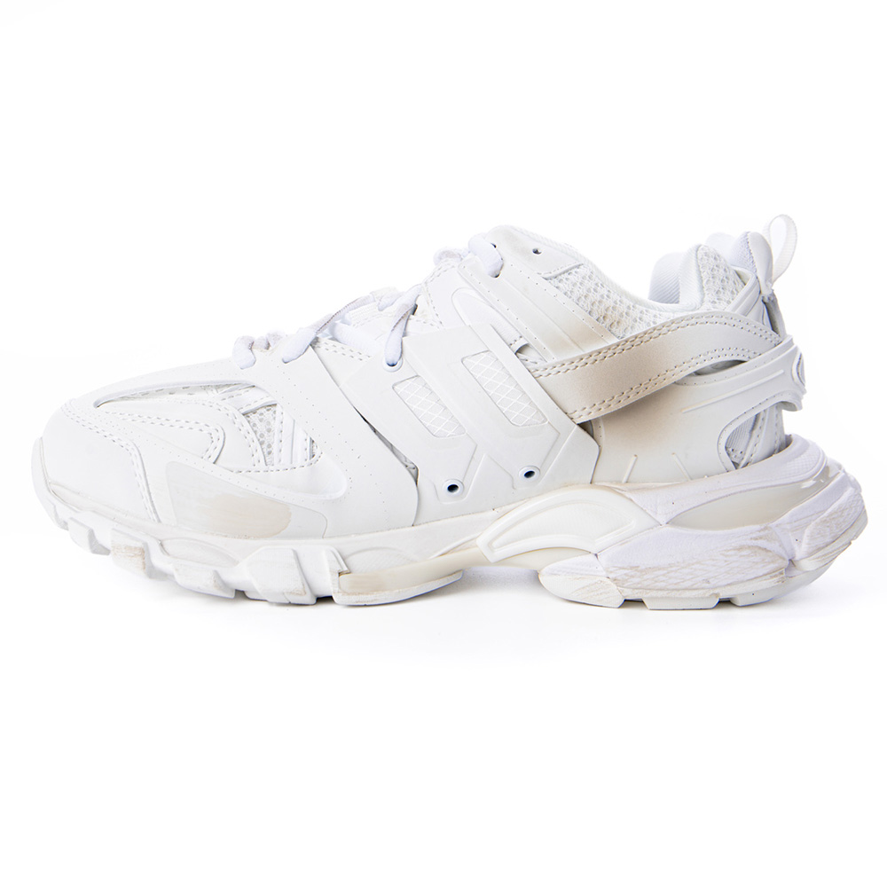 Ba*len*cia*ga track signature sneaker in white/black