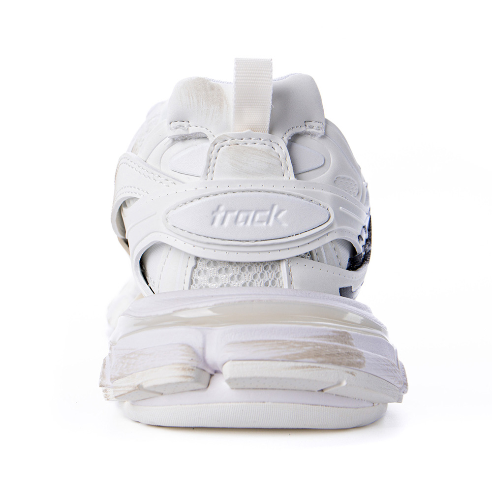 Ba*len*cia*ga track signature sneaker in white/black