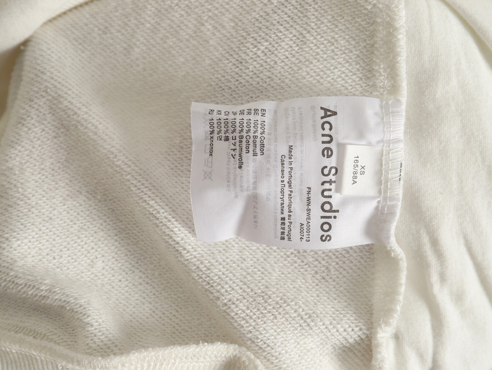 Acne Studios 1996 Washed Distressed Hoodie (White)