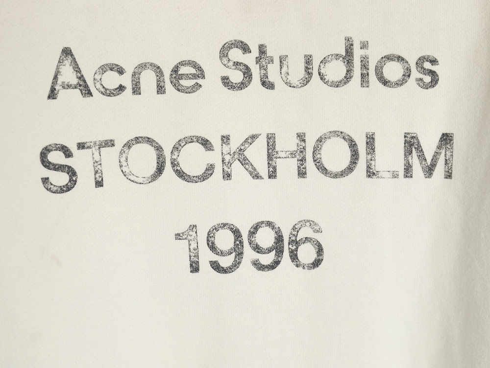 Acne Studios 1996 Washed Distressed Hoodie (White)