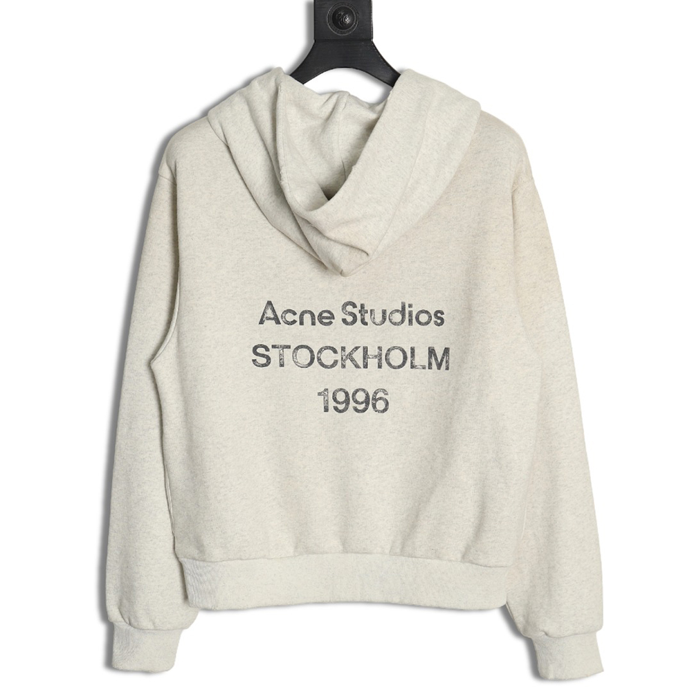 Acne Studios 1996 Washed Distressed Hoodie (Gray)