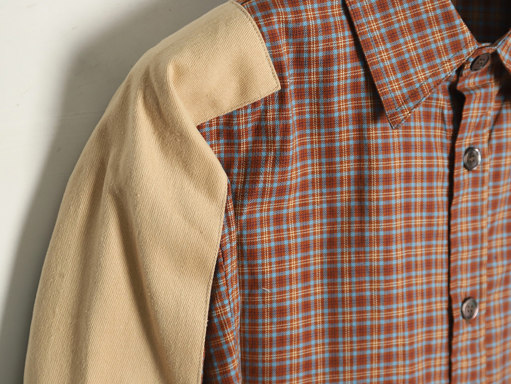 Acne Studios patchwork check long-sleeved shirt