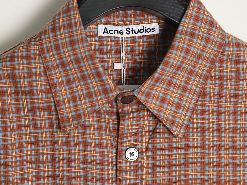 Acne Studios patchwork check long-sleeved shirt