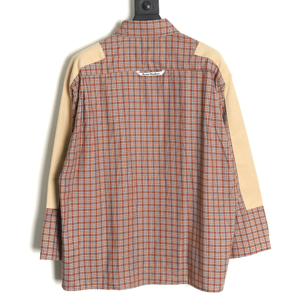 Acne Studios patchwork check long-sleeved shirt