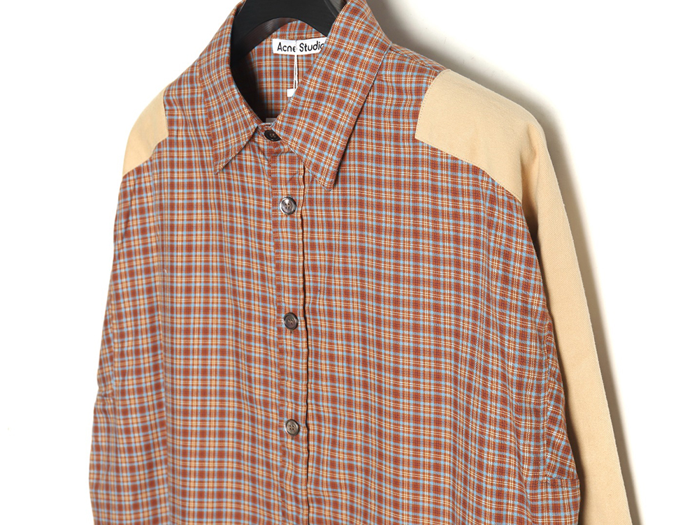 Acne Studios patchwork check long-sleeved shirt