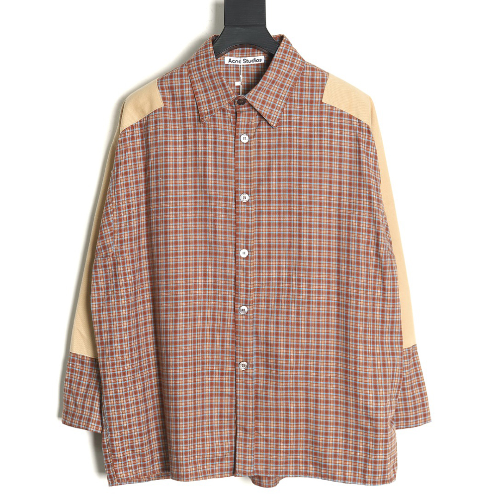Acne Studios patchwork check long-sleeved shirt