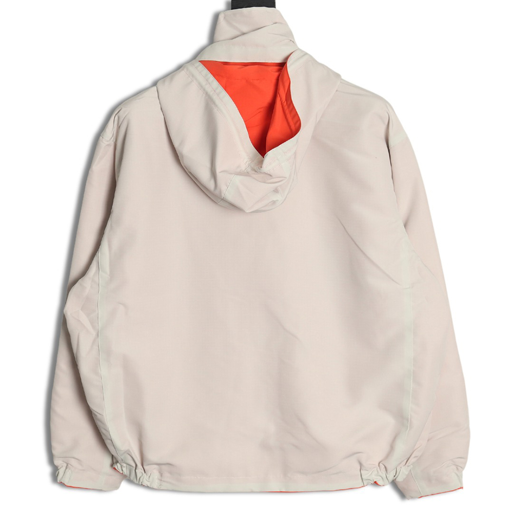 G*u*i red and green web double-sided windbreaker hooded jacket