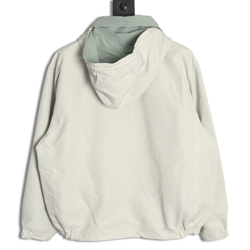 G*u*i red and green web double-sided windbreaker hooded jacket tsk1