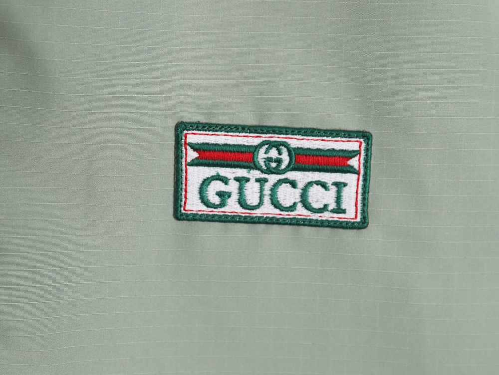 G*u*i red and green web double-sided windbreaker hooded jacket tsk1