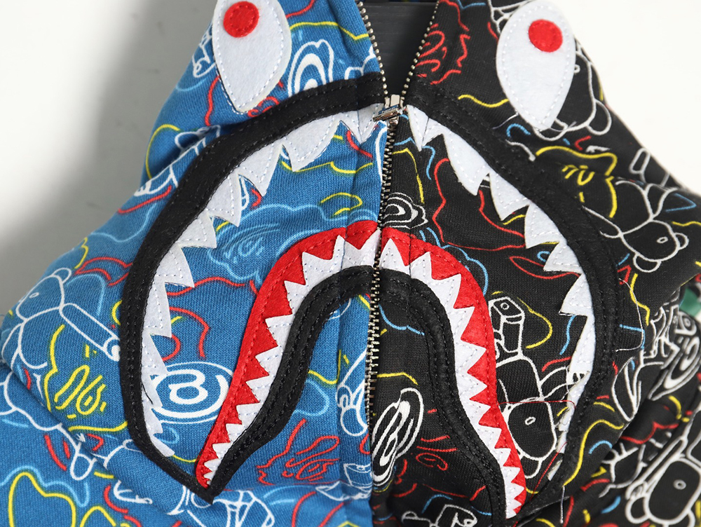 Bape x Medicon Toy joint violent bear and shark camouflage hoodie
