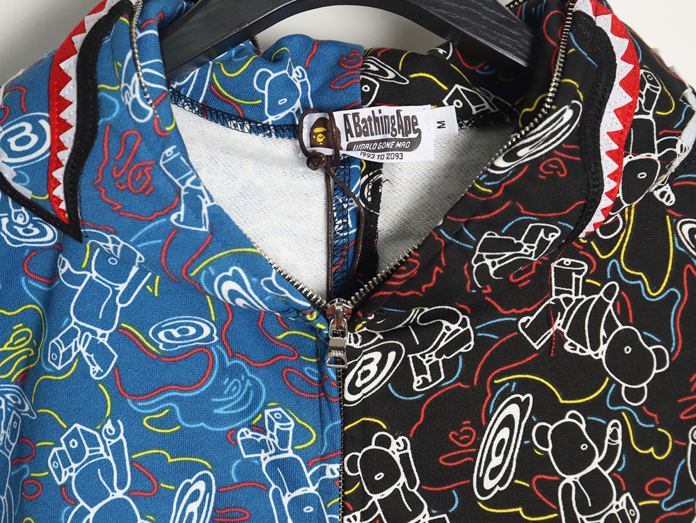 Bape x Medicon Toy joint violent bear and shark camouflage hoodie